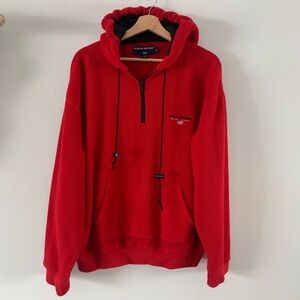 Ralph Lauren Polo Sport Red Fleece Half-Zip Hoodie